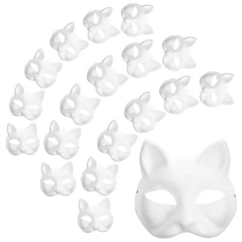 RQPQBO 30pc Therian Cat Masks - Blank, White, Halloween & Party (30pc)