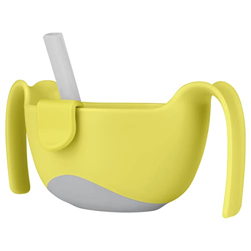 b.box 3-in-1-Schüssel mit Deckel und Strohhalm und Snack-Einsatz | ab 6 Monaten | Farbe: Zitronenserbet | 240 ml | BPA-frei | Phthalate & PVC frei | spülmaschinen- und mikrowellengeeignet Cover