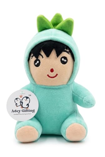 Image of Cute Baby Girl Plush Soft Toy 30 cm Sea Green | Adorable Stuffed Doll for Kids & Toddlers | Huggable Cuddle Toy | Birthday Gift, Nursery Decor & Bedtime Companion