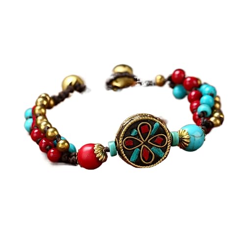 Pulsera trenzada a mano de estilo étnico vintage para un look natural