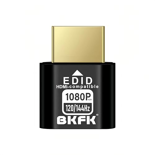 BKFK HDMI Dummy Plug 1080p@60/120/144Hz HDR EDID Emulator