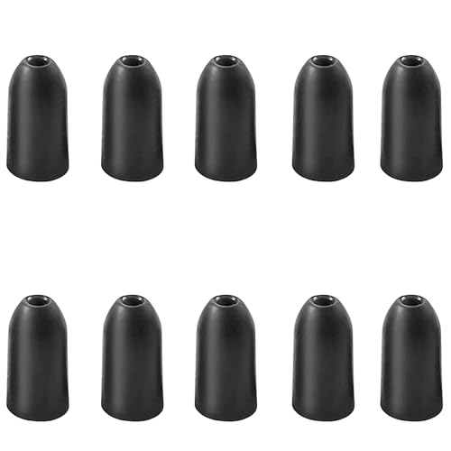 Zsrivk 10 Pack Tungsten Bullet Fishing Weights, Insert Free Worm Sinkers, 1/8 3/16 3/8 1/2 oz (3/16oz-10pcs)