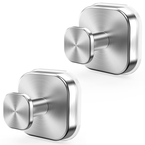 homeasy 2 Pièces Crochets Ventouse Puissants – Crochet Sans Perçage, Crochet Mural en Inox Étanche, Porte Serviette Mural pour Cuisine & Salle de Bain,...