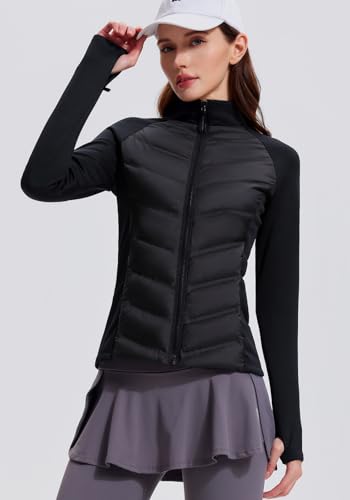 AFZ Womens Lightweight Warm Jacket Running Water Resistant Winter Puffer Jackets with Thumb Hole3