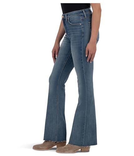 KUT from the Kloth Women's Stella High Rise Fab Ab Flare with Raw Hem2