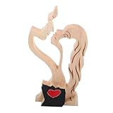De la saint-valentin : cette statue fait un de la saint-valentin, symbolisant l'amour et la dévotion éternels, une sculpture en bois romantique, une décoration d'amour en bois