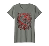 Norse Mythology design. Odins Raven is a character from Norse mythology. For Odin a Nordic culture symbol with runes. Perfect if you call yourself a Gaelic or Northman. Lightweight, Classic fit, Double-needle sleeve and bottom hem