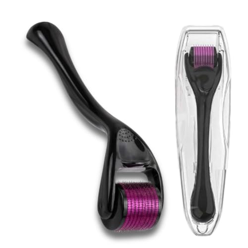Derma Roller for Hair Growth 0.5mm 540 Titanium Microneedling|Scalp Roller for Men & Women |Hair Regrowth Tool with Protective Case| Beard Roller for Beard Hair Growth |Hair Loss Derma roller