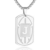 Collar con placa de identificación con inicial A-Z para hombre, Sin