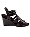Aerosoles Women's Pippa Wedge Heeled Sandal, Black Faux Leather, 8.5M