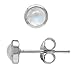 Silvershake 4mm Petite Natural Round Shape Moonstone White Gold Plated 925 Sterling Silver Stud Earrings