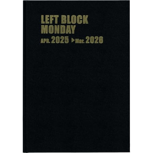 博文館 手帳 2025年 4月始まり A4 マンスリー レフトブロック マンデー 12ヵ月 黒 No.4271