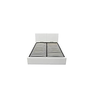 Luna Ottoman | Bed met 665liter opbergruimte | 140 x 190 | Wit | Afneembaar hoofdbord