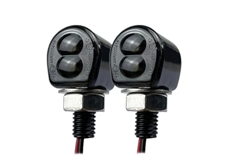 Clignotant de moto 12V LED ambre momt pour Bobber M8 Black-smoky
