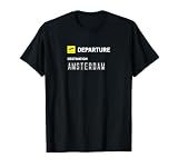 Anzeigetafel Flughafen Abflug Amsterdam T-Shirt