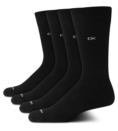 Calvin Klein Mens Dress Socks - 4 Pack Breathable Cotton