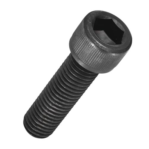 Kozelo 3pcs Socket Head Cap Screws - [M16-2x55mm] Alloy Steel Fully Threaded Black Oxide Grade 12.9 Internal Hex Screw Full Thread for Industrial & Machinery Use, Black
