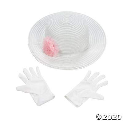 Fun Express Dress Up Tea Party Hat and Gloves Set for Girls - Dress Up Costume and Accessories2