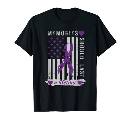 La bandera estadounidense de Alzheimer recuerda la conciencia de Alzheimer Camiseta