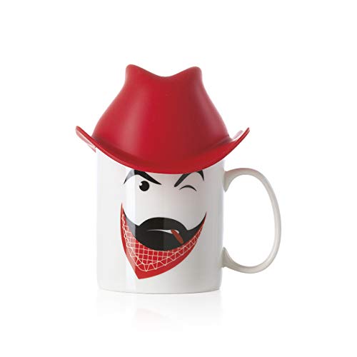 EMY 54230065 Clint Mug avec Chapeau Rouge Transparent 16 x 20 x 16 cm Cover