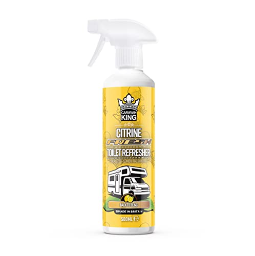 Caravan King – Toilet Refresher Spray – Antibacterial Bathroom Cleaner with Lemon Scent for Caravan & Motorhome Toilets, 500ml