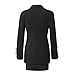 Women's 2 Piece Outfits Casual Solid Long Sleeve Suits Button Work Coat High Waist Blazer Jacket and Mini Skirt Set Black
