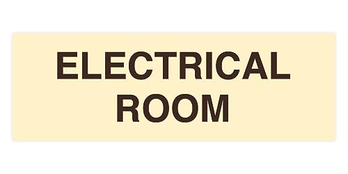 All Quality Basic Electrical Room Sign | Durable Construction | Building Safety - Ivory/Dark Brown - Large (5 Pack)