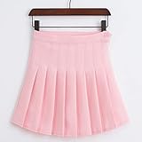 Taille: Natürlich FSDFASS Röcke Sommer Neue Frauen Kurze Skater Rock Mode Koreanische Version Einfarbig Lässig Mini Hohe Taille Faltenröcke