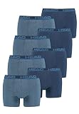 HEAD Herren Boxer Boxershort Unterhose 8er Multi-Pack, 841001001, Farbe:003 - Blue Heaven, Bekleidungsgröße:XL
