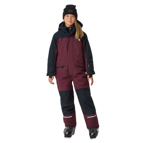X-Trail Cortina Ski Overall Combinaison de Ski d'Hiver Imperméable 10000mm en Polyester pour Enfant Mixte avec Capuche Amovible