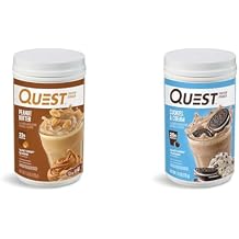 Quest Peanut Butter 23g & Cookies Cream 20g Protein Powders, 1.6lb Each
