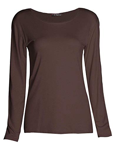 Image of Loxdonz Girls Plain Long Sleeve Scoop Neck T-Shirt Top Kids Basic Stretchy Top
