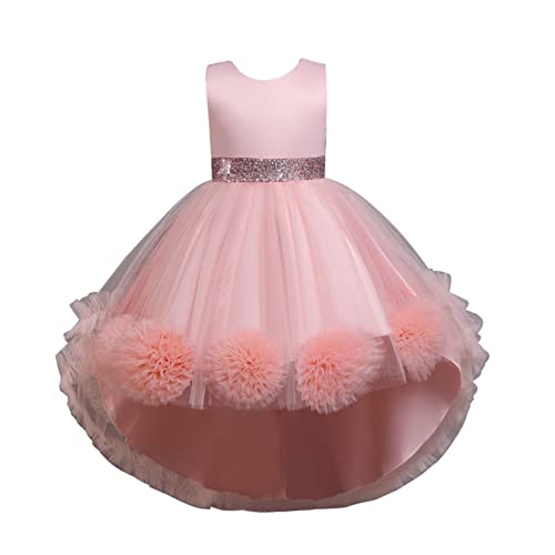 Kids Toddler Girls Sleeveless Party Princess Dress Bowknot Fluffy Tulle Pageant Dresses Gown Birthday Dress for