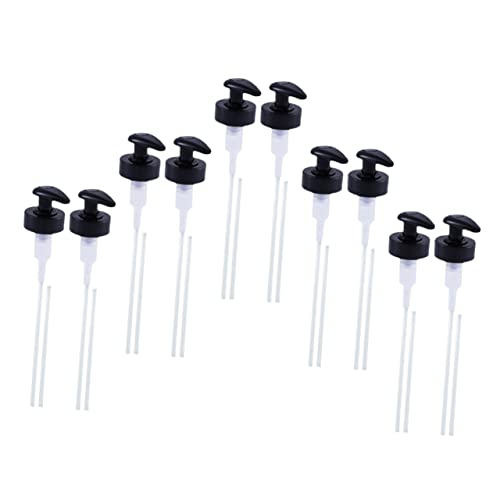 FRCOLOR 12 Sets Oyster Sauce Press Pumps Black Squeeze Nozzle Accessories for Seasoning Bottles Durable Material for Ketchup and Syrup Dispensing Kitchen and Home