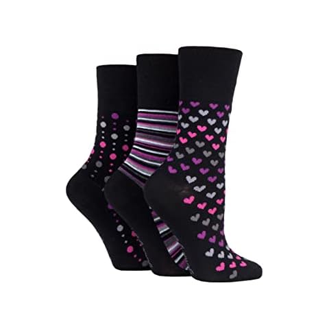 Gentle Grip Bamboo Socks Multipack Black/Berry Cover