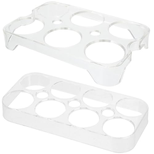NULYLU Bandeja para Huevos para Refrigerador 2 Piezas (8 6 Compartimentos) de Plástico Resistente, Organizador Multifunción para Nevera y Congelador, Guardián de Huevos Seguro y Compacto