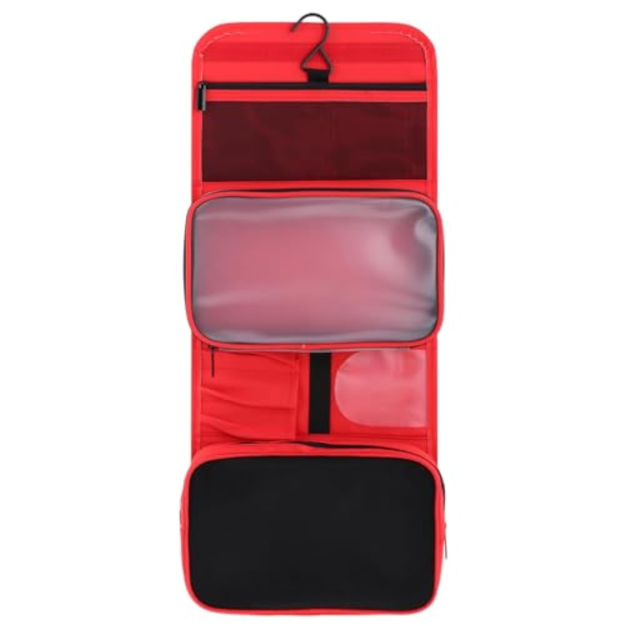 Large Water Resistant Shaving Bag, Travel Toiletry Pouch Red