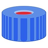 Macherey & Nagel ML-1840 Polypropylen Schraubverschluss, N 9, Blau, Red Rubber/PTFE Septenmaterial, 1.0mm Septendicke, 100 Stück