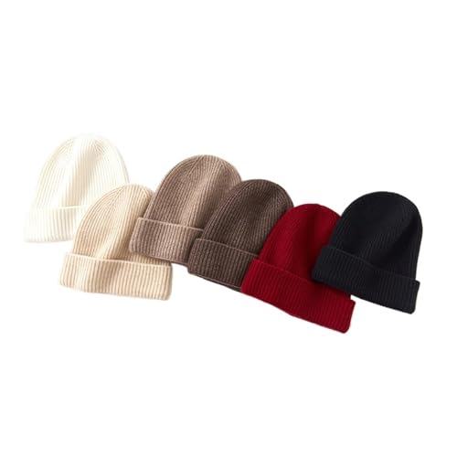 Chapeau d'hiver doux et chaud bonnet en cachemire ample à long bord