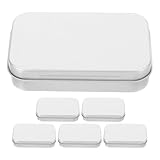 FUNNETOYU Cajas de Almacenamiento de Hojalata con Bisagras, 6 Unidades, Tamaño 95x60x20 Mm, Caja Rectangular Plateada Resistente Humedad, Organizador para Dulces, Joyas y Accesorios
