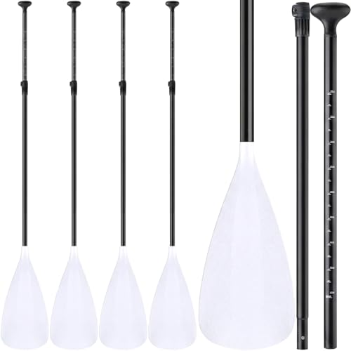 Image of Hollowfly 4 Set of 3 Pieces SUP Paddle Board Paddle Adjustable Paddleboard Lightweight Stand up Oar Aluminum Alloy Floating Replacement Oar Adjustable Aluminum Alloy Shaft for Surfing