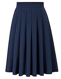 💙【Stylisch und bequem】Dieser Midirock in Übergröße verfügt über eine hohe Taille und einen elastischen Rücken für eine bequeme Passform. Das plissierte Design und der knielange Saum verleihen ihm einen Hauch von Eleganz, während die beiden Seitentaschen ihn praktisch machen, um Ihre wichtigsten Dinge zu transportieren.