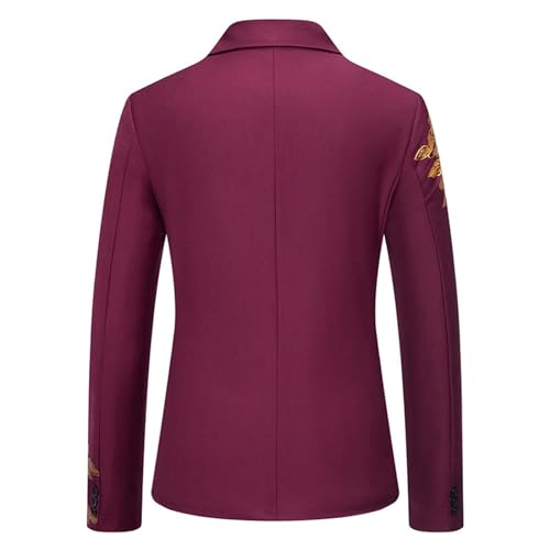 Mens Luxurious Gold Bronzing Slim Fit Long Sleeve Suit Jacket Sport Coats For Wedding Formal3