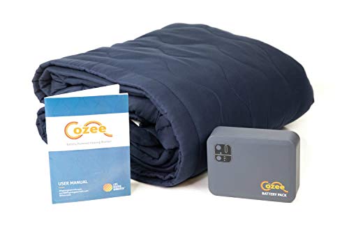 Battery Operated Heated Blanket Soft Fleece Throw For Car Camping Outdoors Sports Events Portable Water-Resistant | 5+ Hours Cordless Heating Blanket | 2 USB Ports | 12 Volt Input Safety Shutoff