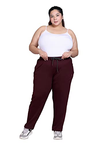 Image of CUPID Women's Cotton Track Pants Regular Fit Lounge Wear Gym Joggers Sports Trouser Night Pants for Ladies