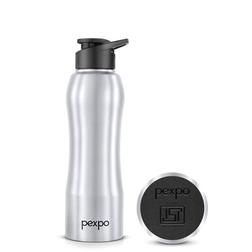 Go24 pexpo Bistro ISI Certified Stainless Steel Fridge Cooling/Sports Sipper Water Bottle 750ml, Silver|Single Wall| Home, Office, Gym, School, Yoga, Trekking, Men, Women & Kids