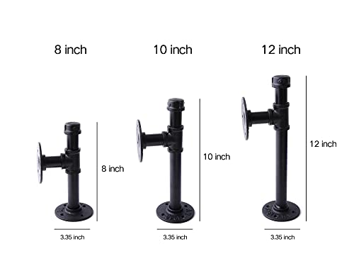 3/4" Industrial Pipe Shelf Brackets, Black Iron Wall Mounted Diy Shelving Brackets Hanging Custom Pipe Brackets For Floating Shelves (6, 12 Inch) #TOP2