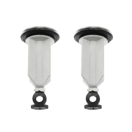 Maxmoral 2PCS Bathroom Sink Pull Out Pop up Plug 35mmx70mm Brushed Nickel Finish Lid Pull Stopper Suitable for Most Plug Designs Adjustable Height Drainage Pipe Clear