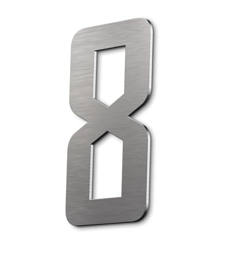 Numéro de maison 8 en acier inoxydable Vegasline design moderne 20 cm