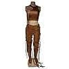 MESLIMA Women Sexy Faux Leather Two Pieces Outfits... #1